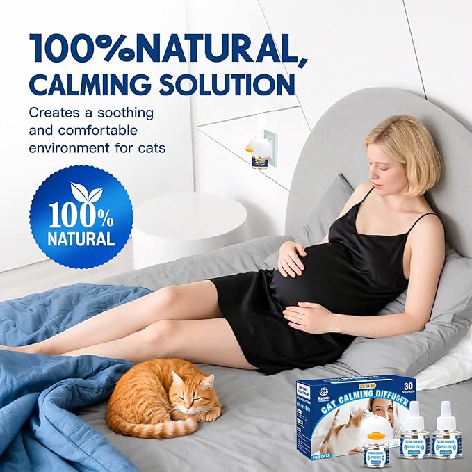 Cat Calming Pheromones Diffuser: 3-in-1 Kit Cat Appeasing Pheromone Diffuser to Calm (1 Plugin+2x48ml Refills) for Comfort Reduces Stress Anxiety, Long-Lasting Appeasing Pheromone for Pet Cat (3in1)