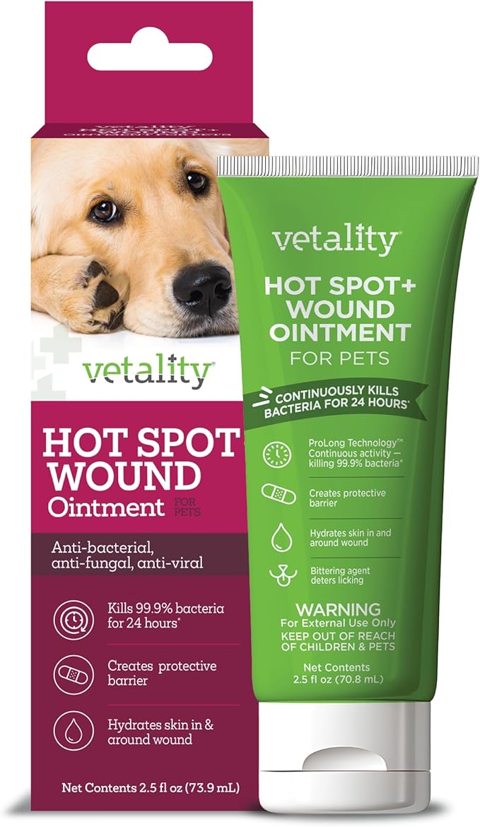 Hot Spot and Wound Ointment for Pets, Itch Relief for Dog Sores and Irritations, 2.5 oz