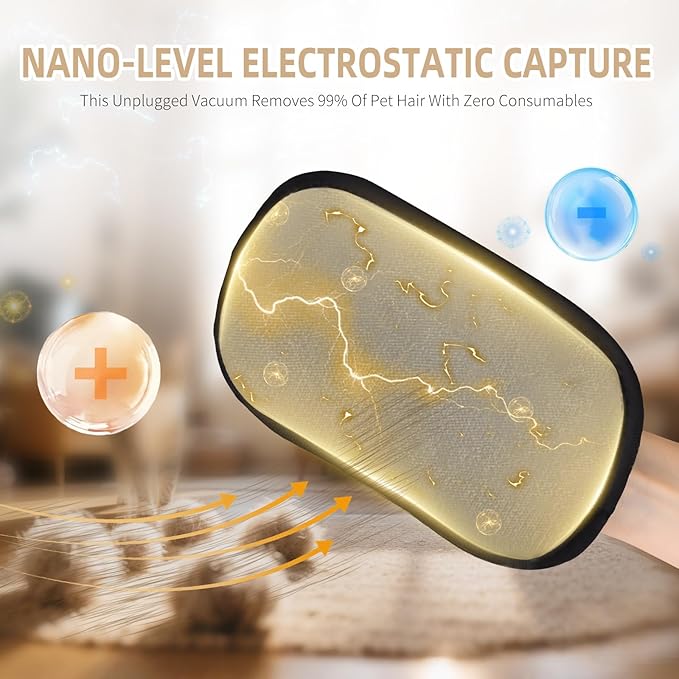 2𝑷𝒄𝒔 Pet Hair Removal Glove for Cats & Dogs, Newly Pro Five-Finger Electrostatic Pet Hair Remover Gloves, Reusable & Washable Magic Brush Pet Hair Removal Tool for Couch, Clothing, Carpet, Car Seat