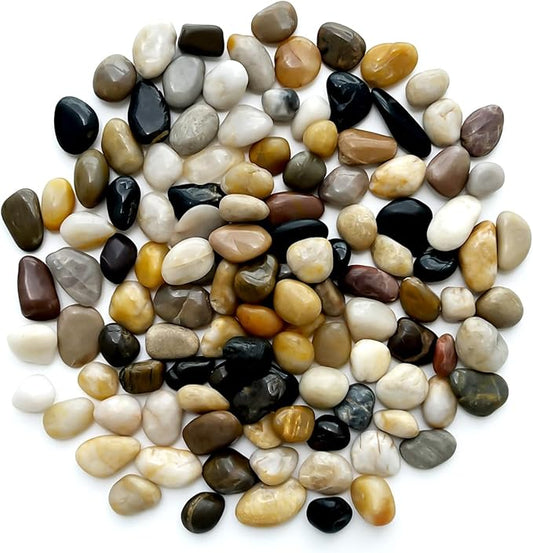 Rocks for Plants Indoor 40 Lbs,0.4-1.2 Inch Pebbles for Indoor Plants, High Polished Stones for Garden Landscaping, Smooth Gravel Filler for Outdoor Plants, Succulents, Fish Tank and Vases