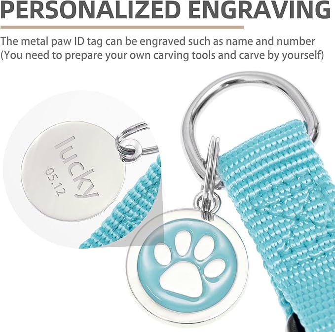 PUPTECK No Pull Dog Harness Soft Adjustable Basic Nylon Step in Puppy Vest Outdoor Walking with ID Tag Medium