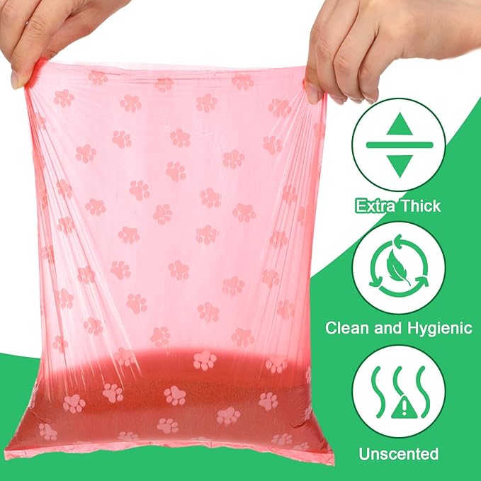 Thenshop 3000 Counts 200 Rolls Dog Poop Bag Plastic Dog Waste Bags Disposable For Doggie Pets Poop Outdoor Walking Travel Mixed Colors(Lovely Style)