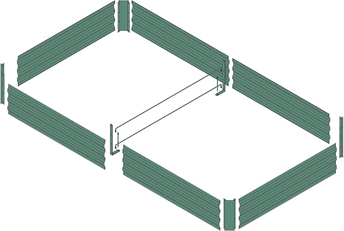 8x4x1ft Metal Raised Garden Bed Kit，Galvanized Garden Bed Box for Vegetables, Flowers, Herbs, and Succulents,240 Gallon Capacity - Green