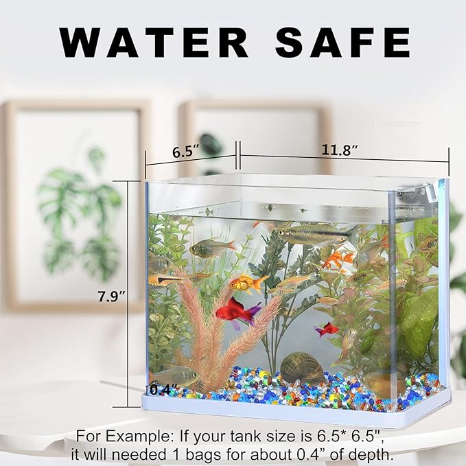 Keedolla 3 LB Clear Gravel for Fish Tank, Sea Glass Pebbles Marbles Pebbles Gravel Rocks Crystal Gemstones for Aquarium|Fish Turtle Tank|Vase Filler|Flowerpot Decoration