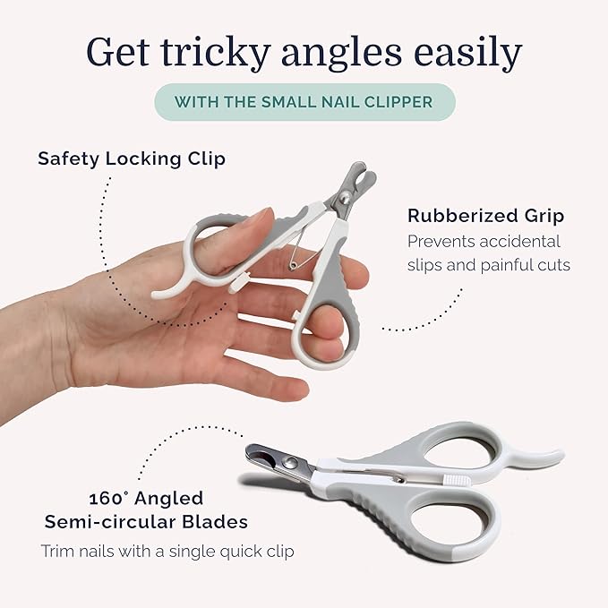 Hepper Cat Nail Clipper Kit - Small and Large Sharp Cat Claw Clippers with Added Nail File and Storage Pouch - Cat Nail Clippers with Safety Guard and Lock - Professional Cat Manicure …