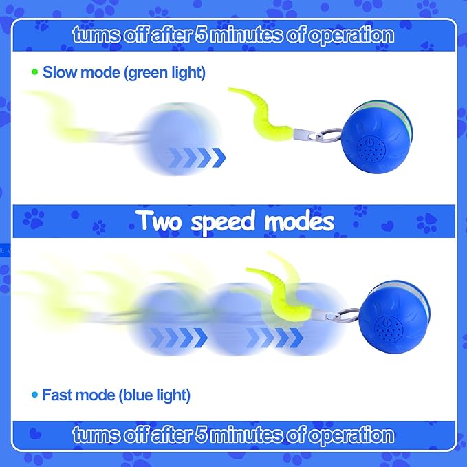 AIERSA Interactive Cat Toys for Indoor Adult Cats, Automatic Self-Play Cat Ball Toy for Kitten to Keep Them Busy, Electric Moving Chase Toy (Blue)