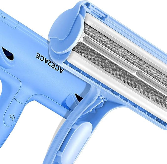 ACE2ACE Pet Hair Removal Tool, Lint Roller Brush for Cats and Dogs, Reusable Self Clean Pet Fur Remover, Pet Hair Remover for Laundry, Carpet, Furniture, Couch, Sofa and Bedding (Blue)