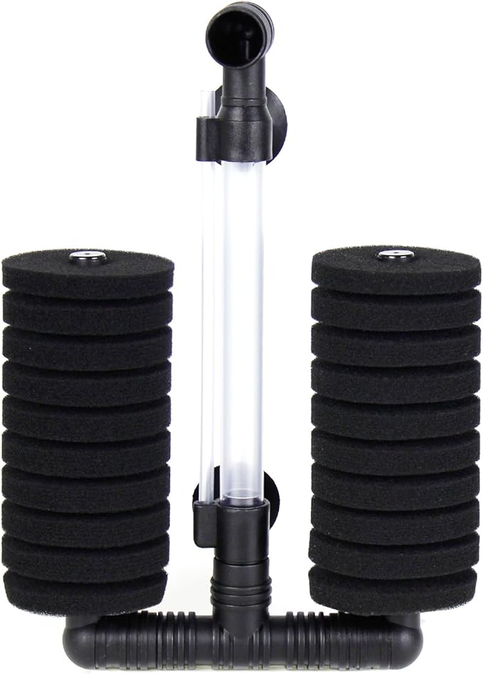AQUANEAT 1 Pack Double Bio Sponge Filter, for Fry, Betta, Shrimp, Nano, Aquarium Fish Tank (Middle up to 55Gal)