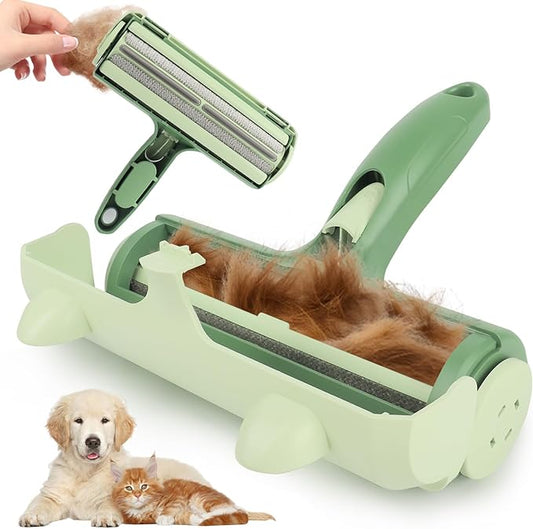 Roller Pet Hair Remover - Cat and Dog Hair Remover for Furniture, Couch, Carpet, Clothing and Bedding - Portable, Multi-Surface Fur Removal Tool