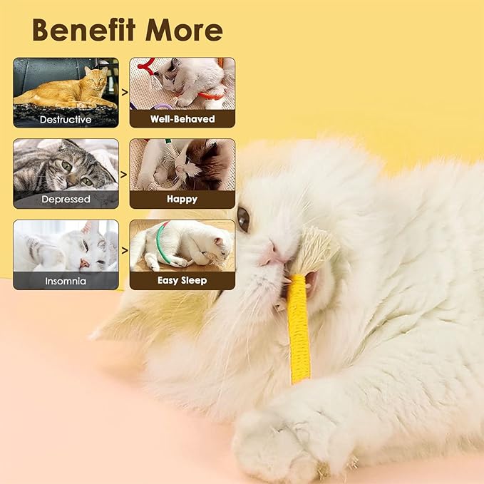 3 PCS Cotton Rope Cat Toys for Indoor Cats, Interactive Cat Rope Toys with Silvervine Fruit for Cats and Kittens, Handmade Pet Chew Toys for Teeth Cleaning