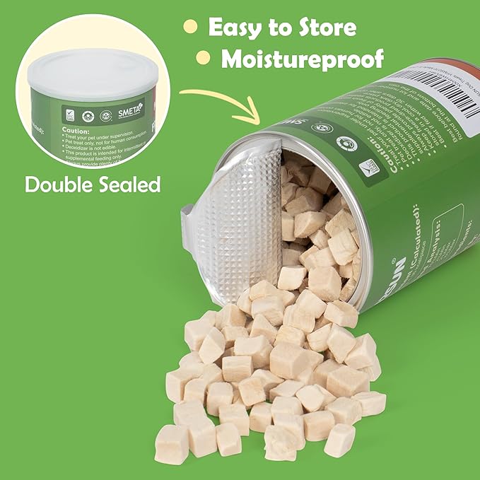 MON2SUN Freeze Dried Chicken Cat and Dog Treats, Single Ingredient Natural and Healthy Dog Snacks, High Protein Training Treats & Food Topper, 6oz