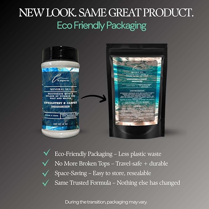 Mineral Sea Carpet Freshener Powder: Powerful Odor Eliminator for Home, Upholstery Deodorizer, Carpet Deodorizer, Pet Urine, Cat Litter Box - Mineral Sea Fragrance