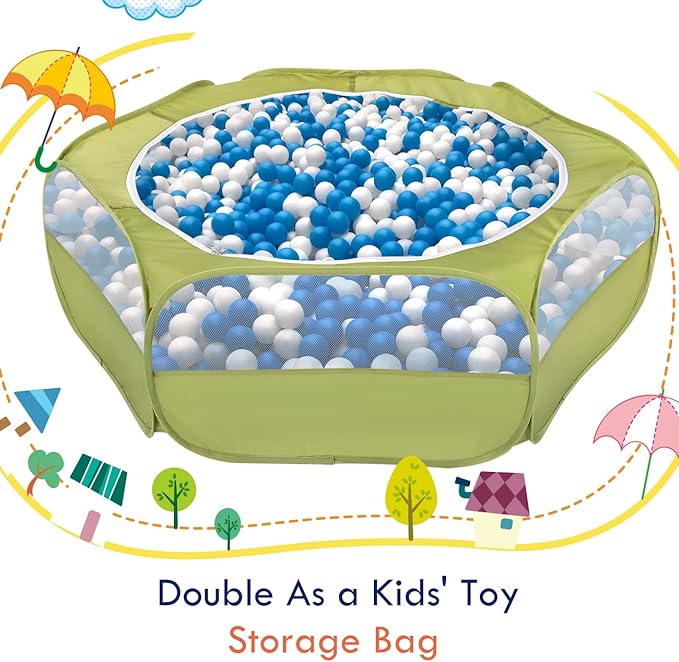 Pawaboo Small Animals Playpen, Waterproof Small Pet Cage Tent with Zippered Cover, Portable Outdoor Yard Fence with 3 Metal Rod for Chick/Kitten/Puppy/Guinea Pig/Rabbits/Hamster/Chinchillas,Green