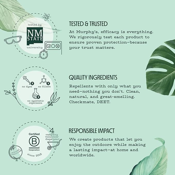 Murphy’s Naturals Mosquito & Tick Repellent, Plant-Based DEET-Free Spray, Outdoor Essentials Kit 3-Pack, 1x4-ounce + 2x2-ounce Pumps, Limited Edition