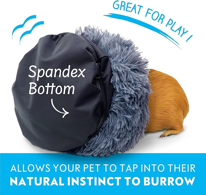 Paw Inspired Furr-O Burrowing Pet Bed with Zip-On Spandex and Fleece Bottoms for Guinea Pigs and Other Small Animals, Cozy Carrier, Hideout Enrichment Toy, Cage Accessories (Pink)