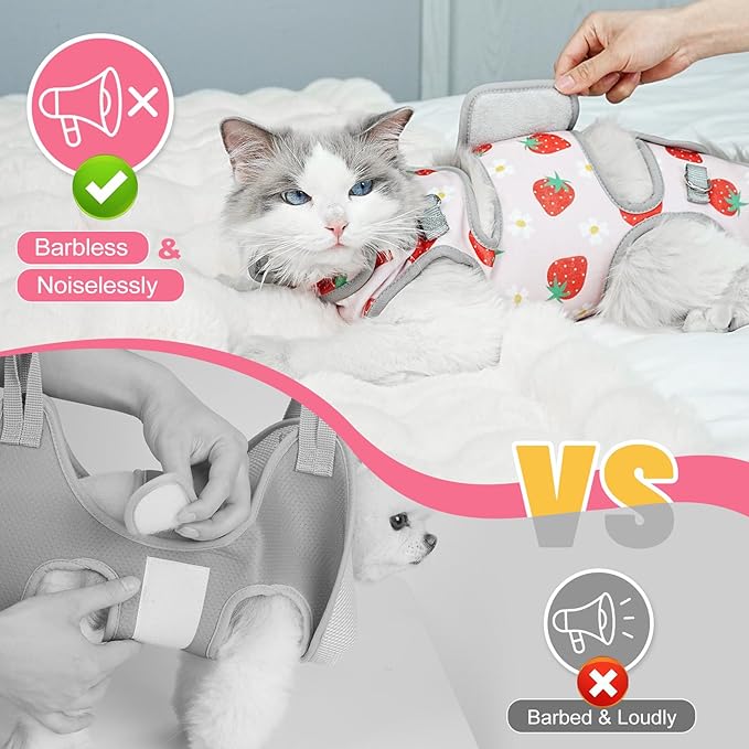 Supet Cat Grooming Hammock, Self-Adhesive Cat Nail Clipper Hammock, Soft Fabric Cat Wrap for Cutting Nails, Quickly Calm Down for Medicine, Teeth Brushing, Ear Cleaning
