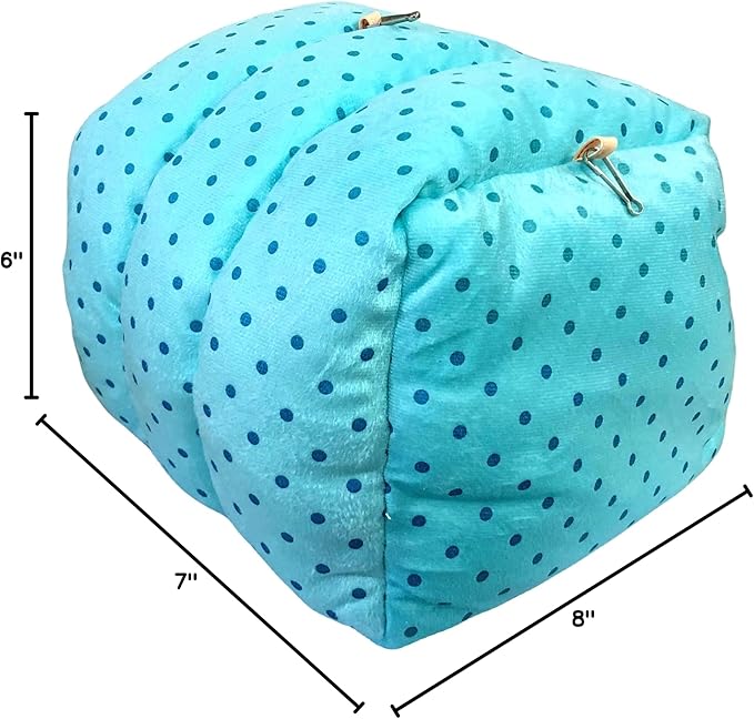 WOWOWMEOW Guinea-Pigs Bed,Hamster Bed,Small Animals Warm Hanging Cage Cave Bed (L, Dot- Blue)