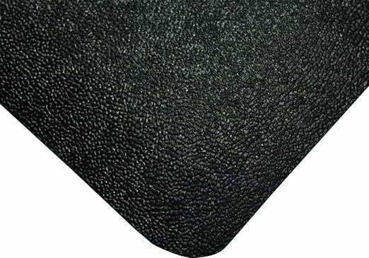 Wearwell Natural Rubber 447 UltraSoft WeldSafe Anti-Fatigue Beveled Mat, for Dry Areas, 2' Width x 3' Length x 7/8" Thickness, Black