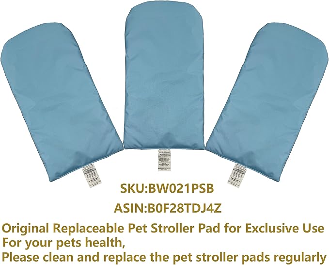ROODO Pet Stroller Inner Pad for Exclusive Use,Original,Replaceable,Easy to Clean,Set of 3 pc(Sky Blue)