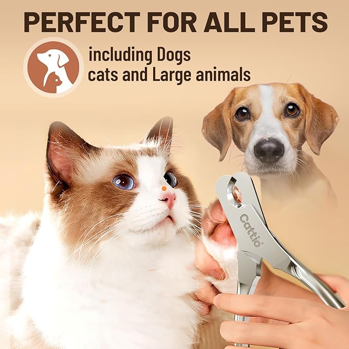 Dog Nail Clippers - All Steel Material, Built-in Spring,Heavy Duty Dog Nail Trimmer Full Metal Razor Sharp Professional for All Dogs Cats with Thick Toena,Dog Nail Trimmers