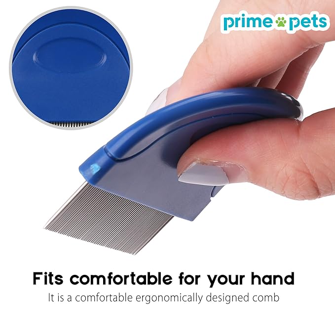 PrimePets Flea Comb for Cat Dog, Pet Hair Removal Comb
