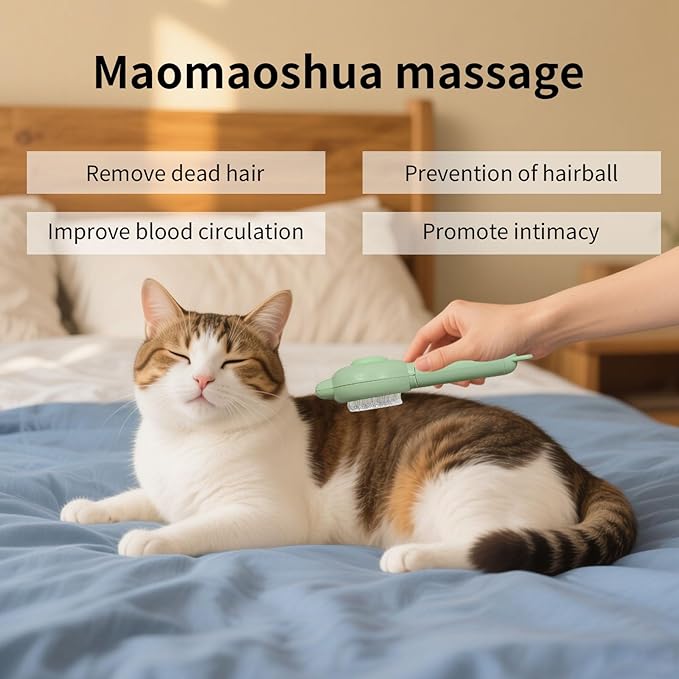 Zoocozy Cat Brush for Shedding, Dog Deshedding Brush, Pet Hair Removal Tool for Puppy Pitten(Green)