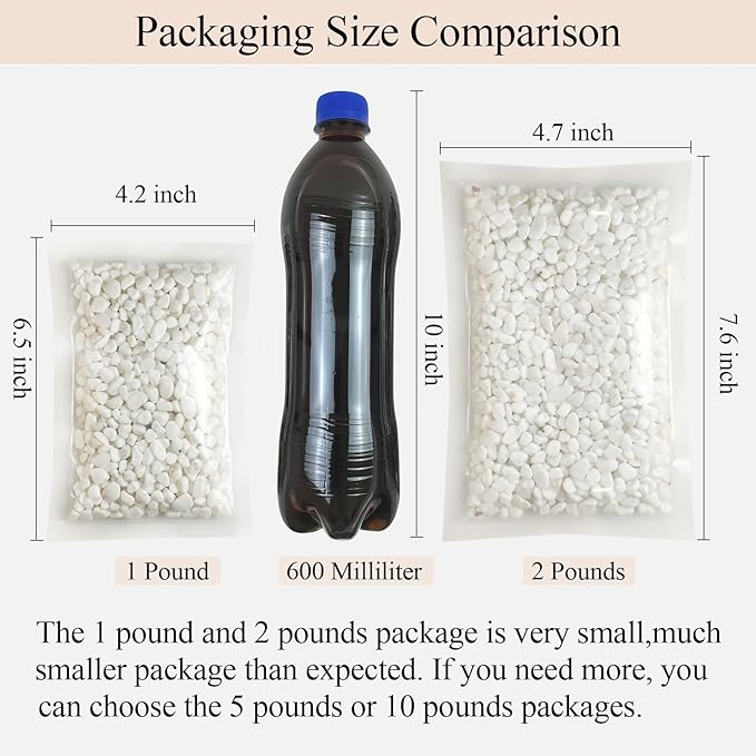 White Pebbles for Indoor Plants, 3/8 Inch Decorative White Stones. Polished River Rocks for Potted Plants Vase Cactus Bird Bath and Outdoor Garden Landscaping