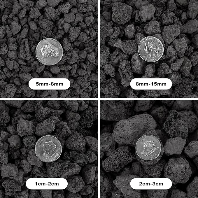 Mr. Fireglass 10 Pounds Lava Rocks Black Natural Stone Granules for Gas Fire Pit Fireplace, Gas Log Set & Barbecue Grills, Decorative Landscaping Rocks for Indoor and Outdoor Use, 0.4" - 0.8" Sized