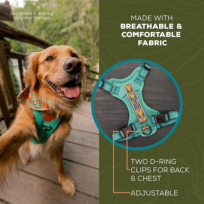 Wilderdog Lightweight Dog Harness with Reflective Straps - Large - Seafoam