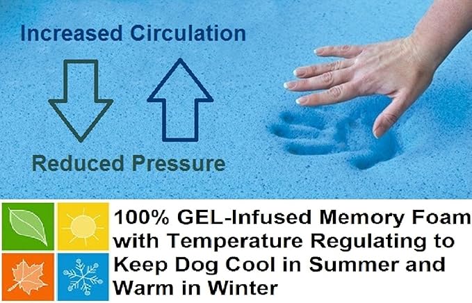 Dogbed4less Luxury XXL Orthopedic Memory Foam Dog Bed for Extra Large Dogs with Durable Waterproof Internal Case, Removable Washable Denim Cover and Bonus Pet Bed Spare Cover, 55X37X4 Inches, Brown