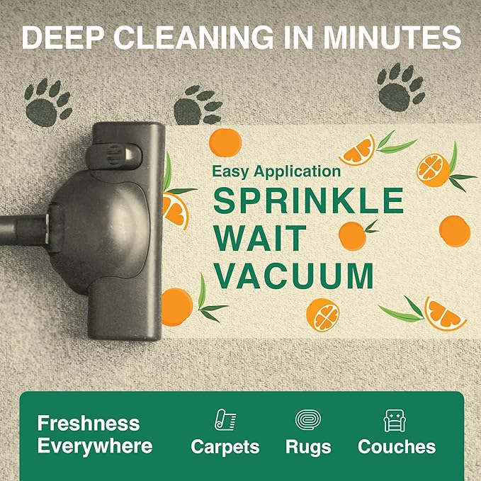 Good Natured Brand | Carpet Deodorizer & Freshener Powder | 31 oz Pet Odor Eliminator for Strong Odor & Pet Urine | Fresh Natural Sweet Orange Scent | Safe for Homes with Pets