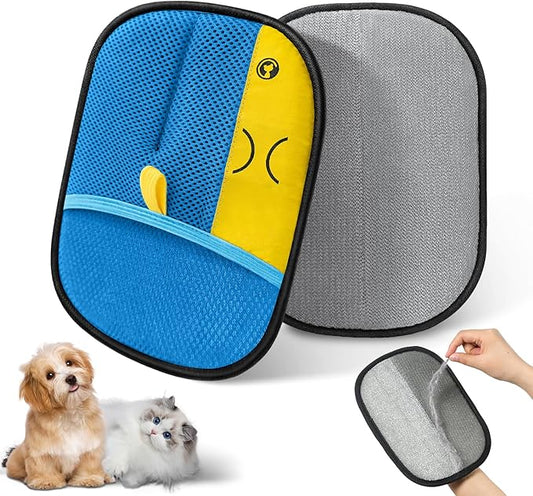 Reusable Pet Hair Remover Gloves – Electrostatic Lint & Fur Removal, Machine Washable Cleaning Gloves for Furniture, Clothes & Car (Blue)