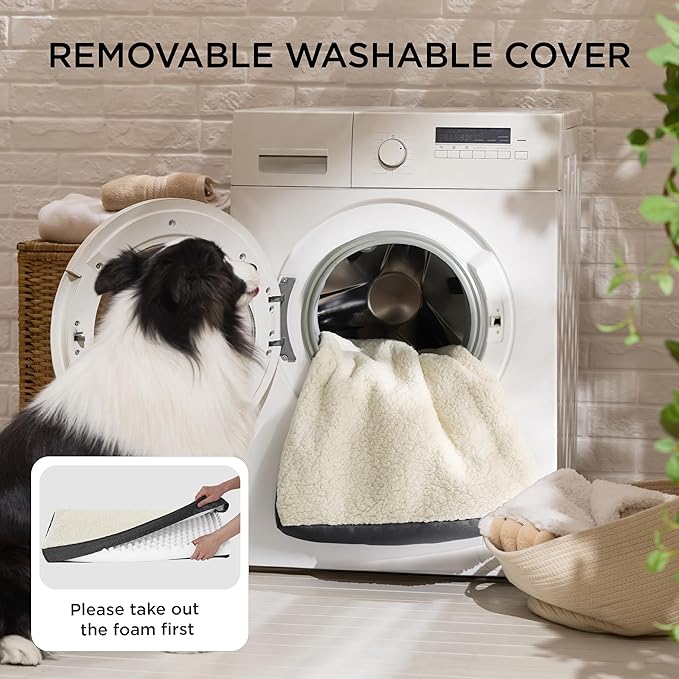 Bedsure Dog Bed for Small Dogs - Orthopedic Flat Puppy Beds with Removable Washable Cover, Egg Crate Foam Pet Mat, Suitable for Pet Up to 20 lbs