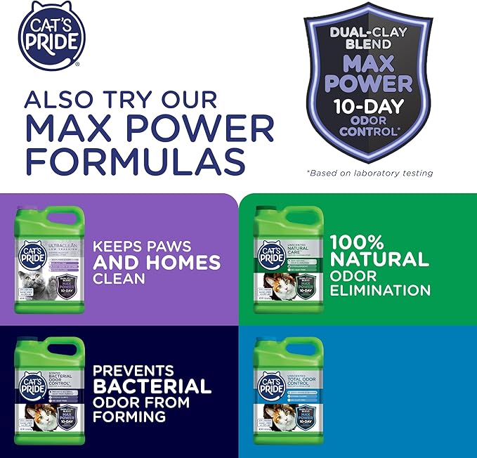 Cat's Pride Lightweight Clumping Litter: Flushable - Powerful Odor Control - Scented, 10 Pounds