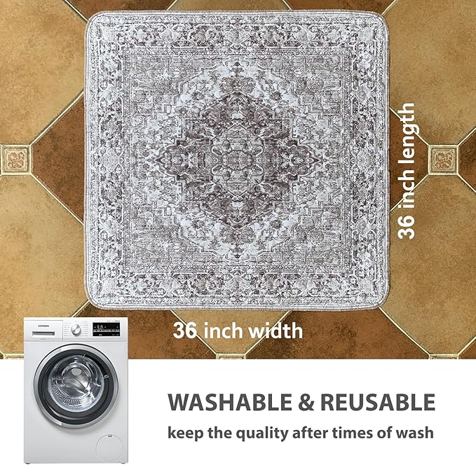 nunubaby Washable Pee Pads for Dogs, Stylish, Non-Slip and Leak-Proof Pee Pads. Reusable Potty Pads for Dogs for Crates and Floors.(Brown/Geo, 36" x36")