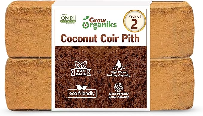 2 Pack Premium Coco Coir Brick for Plants | 100% Organic Compressed Coconut Coir Bricks Starting Mix, Coco Coir Fiber Coconut Husk for Planting, Gardening, Potting Soil Substrate, Herbs, 1.4 LB/Brick