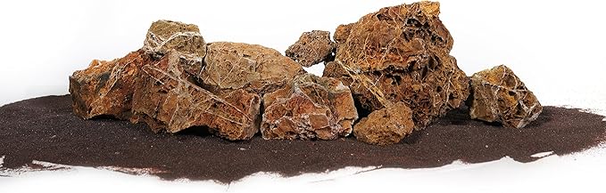 LANDEN Maple Leaves Stone Natural Rocks (18lbs, 3~9 inches,9pcs) for Aquarium, Paludarium, Terrariums, Decorative of Forest Creeks, lakesides, and Streams