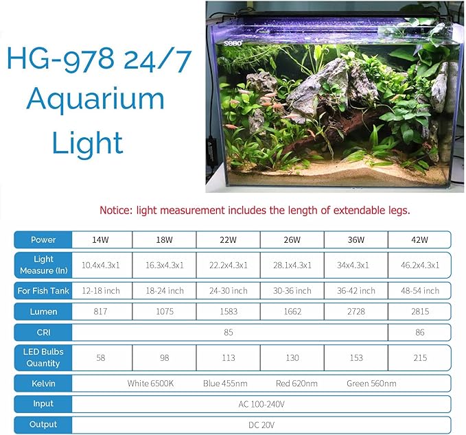 hygger Advanced LED Aquarium Light with Timer, 24/7 Lighting Cycle & DIY Mode, Full Spectrum Fish Tank Light for 18-24 in Freshwater Planted Tank