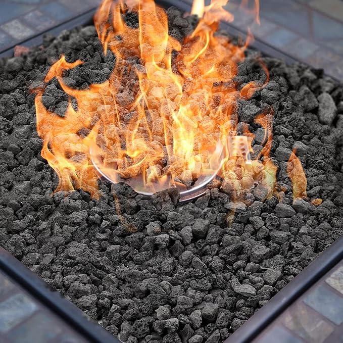 Mr. Fireglass 10 Pounds Lava Rocks Black Natural Stone Granules for Gas Fire Pit Fireplace, Gas Log Set & Barbecue Grills, Decorative Landscaping Rocks for Indoor and Outdoor Use, 0.4" - 0.8" Sized