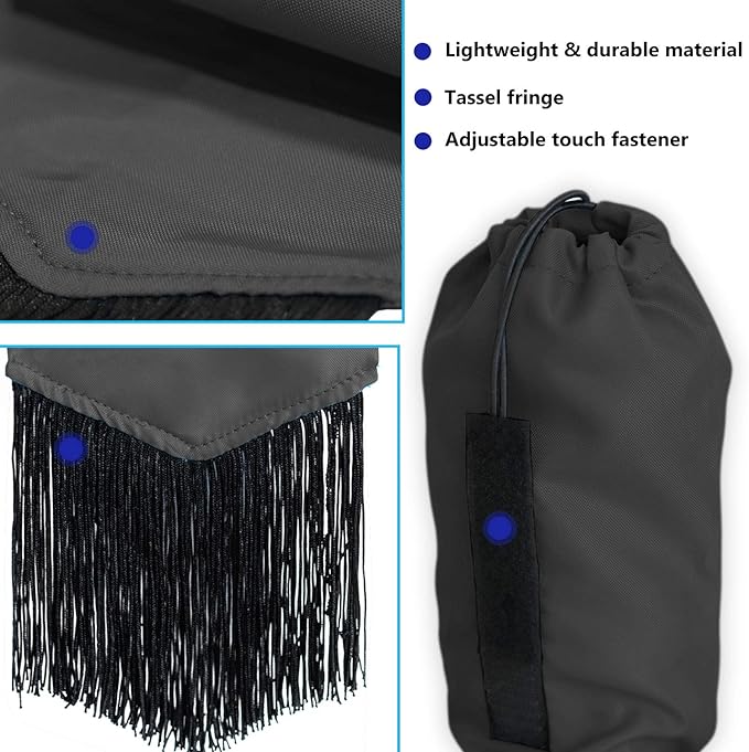 Harrison Howard Smooth Lightweight Adjustable Fastener Nylon Horse Tail Bag with Fringe