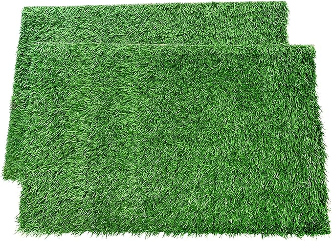 LOOBANI Dog Grass Pee Pads, 2 Pack Artificial Grass Pads for Potty Tray, Fake Grass for Dogs to Pee On, Outdoor Indoor Pee Grass for Dog Potty (18 * 23 inch)