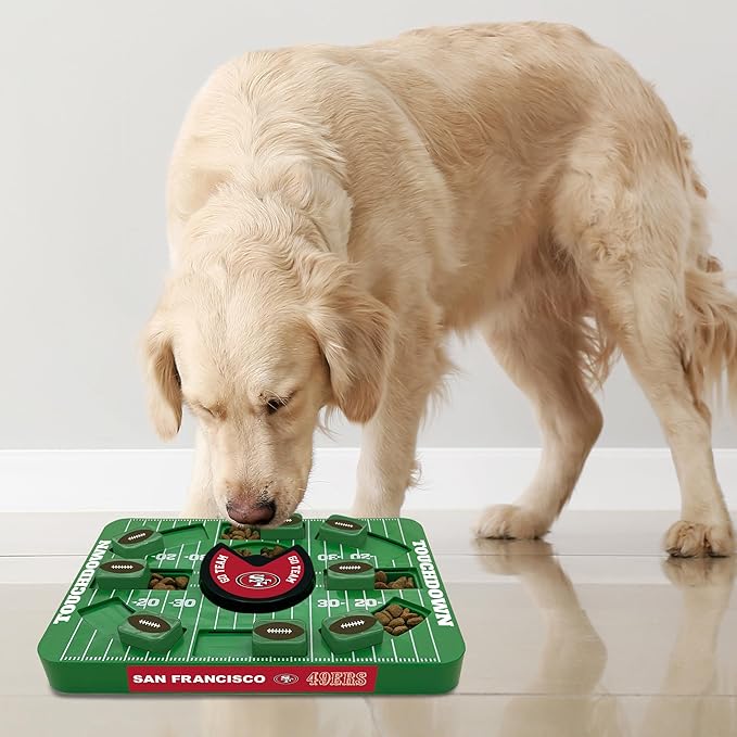 Pets First NFL SAN Francisco 49ERS Large Puzzle Toy - Interactive Dog Treat & Slow Feeding Toy