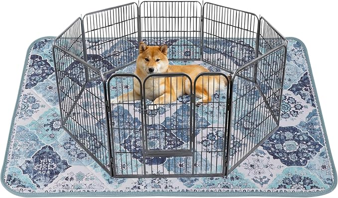 IEUUMLER Washable Pee Pads for Dogs, 1 Pack Reusable Non-Slip Grip, Super Absorbent Waterproof Puppy Pads for Potty Training, Playpen, Crate, Whelping Box EU011 (Blue, 48" x 48")