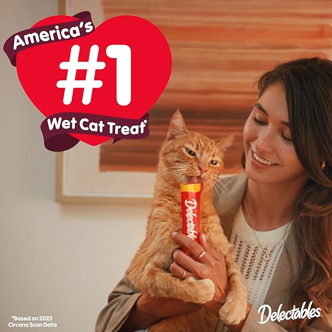 New! Delectables Squeeze Up Variety Pack, Creamy Squeezable Puree, Lickable Wet Cat Treats, Grain-Free, No Added Fillers, 0.5 Ounces Tube, 40 Tubes Total