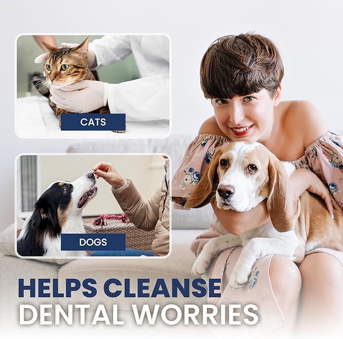 RAD PET - Advanced Pet Dental Hygiene Kit, Vet-Formulated Cat & Dog Tooth Brushing Kit, Complete Oral Care with Cat/Dog Toothbrush and Toothpaste (Enzymatic), Pet Dental Wipes & Water Additive