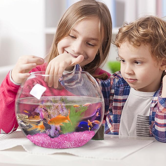 Keedolla 15 Oz Aquarium Fish Tank Pebbles Gravel for Betta Fish, Sea Glass Beads Fish Bowl Rocks Pebbles Glass Stone Polished for Aquarium, Vase Fillers, Christmas Decoration - Pink