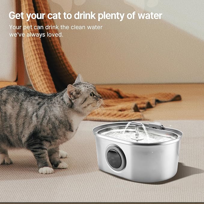 24 Pcs Cat Water Fountain Filters,12 Pack Cat Water Fountain Replacement Filters & 12 Pack Pre-Filter Sponges,Fountain Filter Replacement for Rellaty and Neareal 108oz/3.2L Pet Stainless Fountain