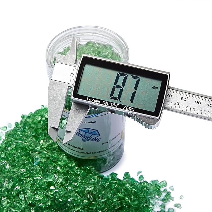 TWINKLING High Luster Crushed Glass Glitter, Broken Glass, Fire Glass Gems Chips for Fire Pit, DIY Resin Art, Epoxy Crafts, Geode Painting, Aquarium Decoration, 6-9mm(370g/13oz.) (Light Green)