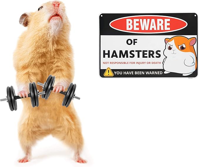 Venicor Hamster Sign Decor - 8 x 12 Inches - Aluminum - Hamster Cage Accessories - Hamster Gifts Things Toys Clothes Stickers Stuff