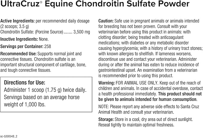 UltraCruz® Equine Chondroitin Sulfate, 1 lb, Powder